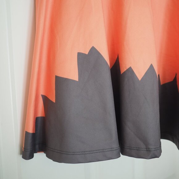 Fox Print Girls Dress for Kids Orange and Blue with Printed Tail Sz Girls 12 - Picture 5 of 10